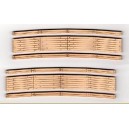 Wood Grade Crossings - 2 Sets Curved 9.75" Radius