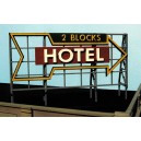 Laser Cut Wood Billboard - Hotel (2 Blocks)