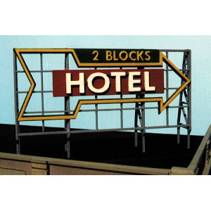 Laser Cut Wood Billboard - Hotel (2 Blocks)