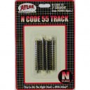 Code 55 Track w/Nickel-Silver Rail & Brown Ties - 2" Straight (6pk)