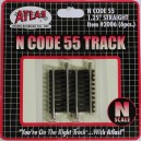 Code 55 Track w/Nickel-Silver Rail & Brown Ties - 1-1/4" Straight (6pk)
