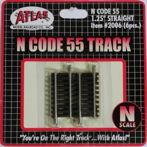 Code 55 Track w/Nickel-Silver Rail & Brown Ties - 1-1/4" Straight (6pk)