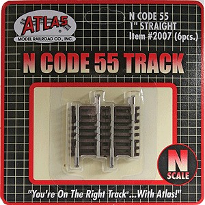 Code 55 Track w/Nickel-Silver Rail & Brown Ties - 1" Straight (6pk)