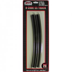 Code 55 Track w/Nickel-Silver Rail & Brown Ties - 20" Radius Full Curve (6pk)