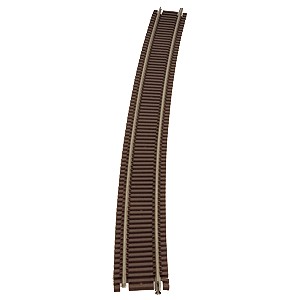 Code 55 Track w/Nickel-Silver Rail & Brown Ties - 71" Radius Full Curve (6pk)