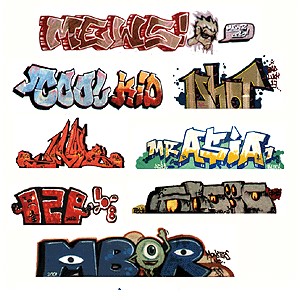 Mega Set Modern "Tagger" Graffiti Decals (8pk)