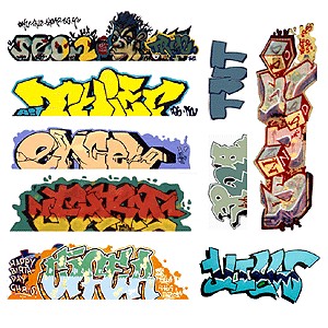 Mega Set 6 Modern "Tagger" Graffiti Decals (9pk)
