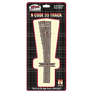 Code 55 Track w/Nickel-Silver Rail & Brown Ties - No 5 Left Hand Turnout