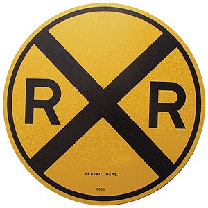 Railroad Crossing Metal Sign