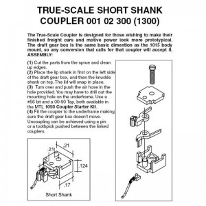 (1300) True-Scale Short Shank Coupler (2pr)