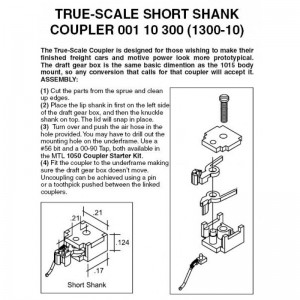 (1300-10) True-Scale Short Shank Coupler (10pr)