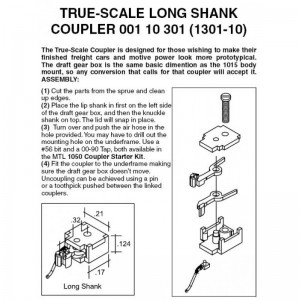 (1301-10) True-Scale Long Shank Coupler (10pr)