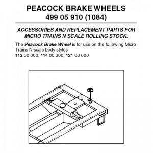 (1084) Peacock Brake Wheels (Vertical Mount)(12pk)