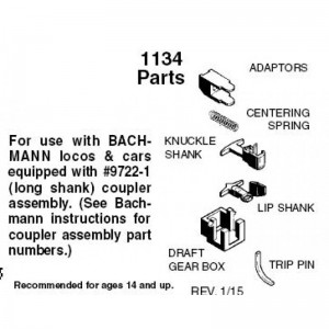 (1134) Long Shank Coupler Assemblies with Adaptors (2pr)