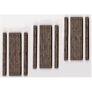 One-Lane Stained Wood Grade Crossing (3pk)