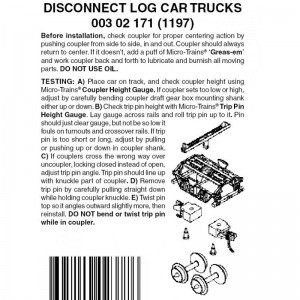 (1197) Disconnect Log Car Trucks (1pr)