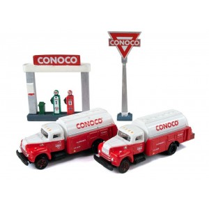 IH R-190 Tank Trucks plus Service Station Sign & Gas Pump Island (Conoco)