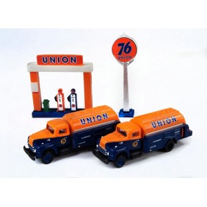 IH R-190 Tank Trucks plus Service Station Sign & Gas Pump Island (Union 76)