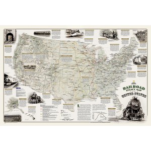 National Railroad Map of the United States (Laminated)