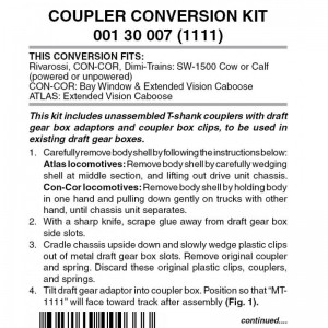 (1111) Coupler Conversion Kit - Rivarossi, Con-Cor & Others