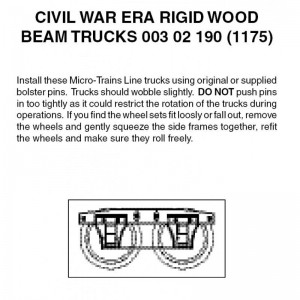 (1175) Civil War Era Rigid Beam Truck w/o cplr (1pr)