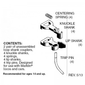 (902) Z Scale Short Shank Coupler for Marklin (2pr)