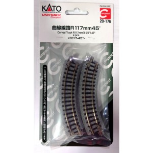 Unitrack Compact 117mm (4 5/8") Radius 45º Curve Track (4pk)