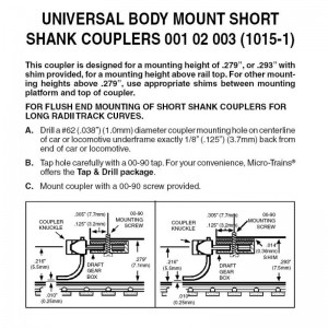 (1015-1-10) Short Shank Assembled Universal Mount Couplers (Reverse Draft Angle) (10pr)