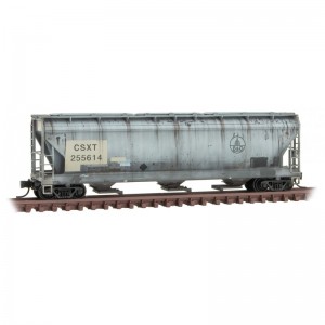 3 Bay Covered Hopper - CSX 255614 (Weathered)
