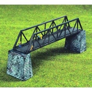 Single Track Metal Bridge With 2 Piers