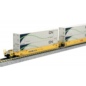 Gunderson Maxi IV 3 Unit Cars - TTX w/Canadian National Containers