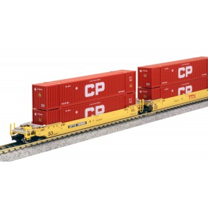 Gunderson Maxi IV 3 Unit Cars - TTX w/Canadian Pacific Containers
