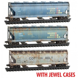3 Bay Covered Hoppers - Cotton Belt (Weathered)(3pk)