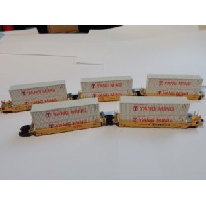 Maxi I Well Car - TTX w/Yang Ming Containers