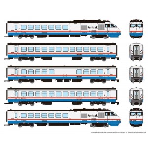 RTL Turboliner - Amtrak Ph III - 5 Car Set No 4 (DC,DCC & Sound)