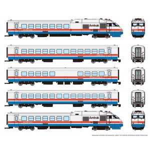 RTL Turboliner - Amtrak Ph III - 5 Car Set No 1 (DC,DCC & Sound)