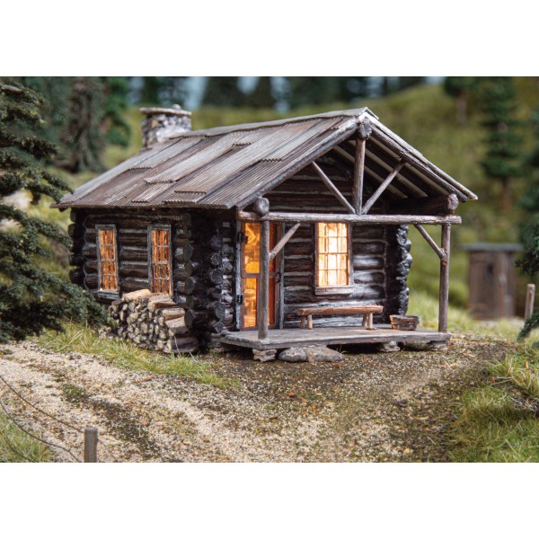 Woodland Scenics BR4961 Cozy Cabin – N Scale (1:160) Painted Model Kit