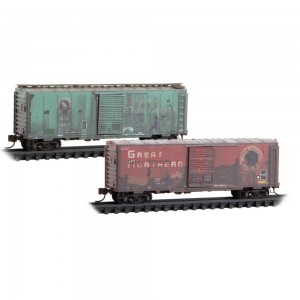 40' Box Cars - Great Northern (Weathered)(2pk)