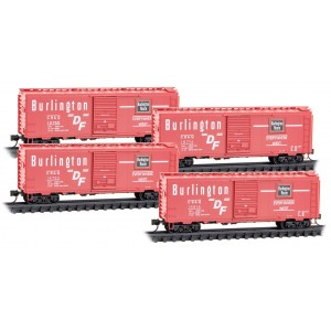 40' Box Cars - Chicago Burlington & Quincy (4pk)