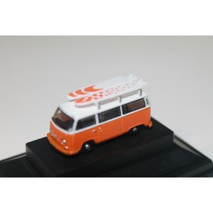 VW T2 Bay Window Bus/Surfboards - Signal Orange/White