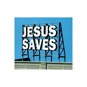 Laser Cut Wood Billboard - Jesus Saves